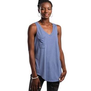 Z Supply The Pocket Racerback Tank Top - Sky Blue